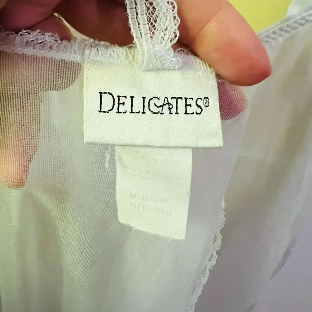 Vintage Delicates Bridal Peignoir 3 Piece Set White Special Occasion Womens M